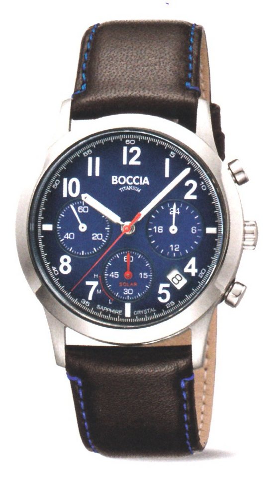 Boccia Quarzuhr Boccia Titan Herrenuhr Solar 3735-02 von Boccia