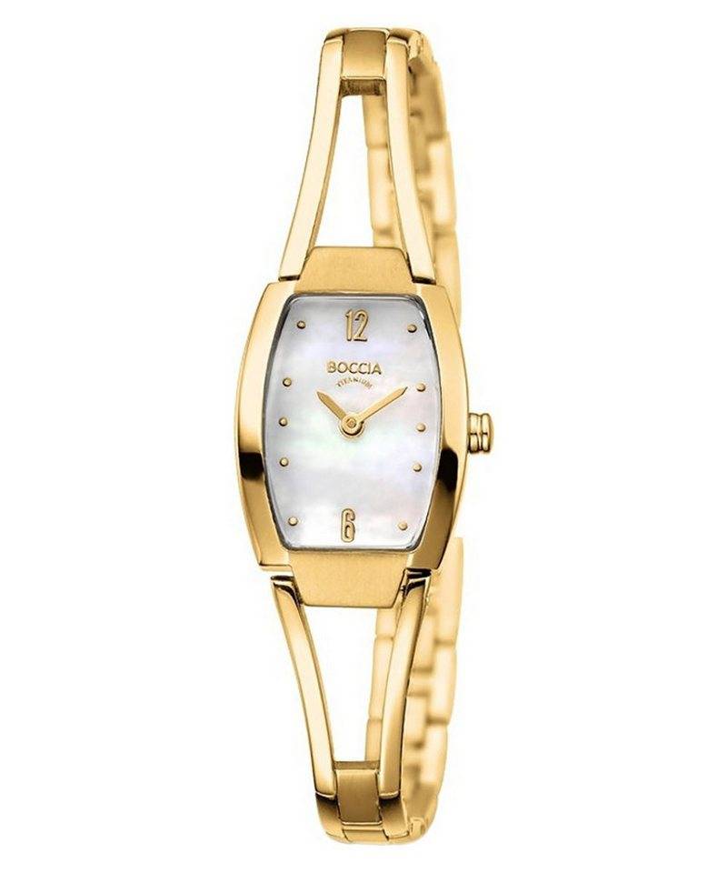 Boccia Quarzuhr Damen-Titan Goldfarben/Perlmutt von Boccia