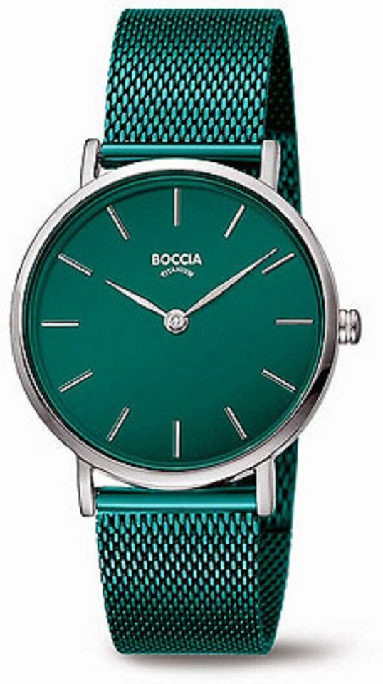 Boccia Quarzuhr Damenuhr mit Milanaisearmband - Boccia Modell: 3281-10 von Boccia