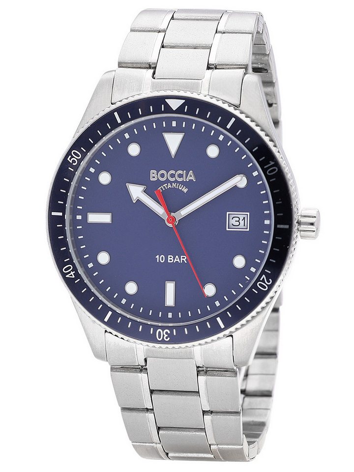 Boccia Quarzuhr Titan 10 bar Blau von Boccia