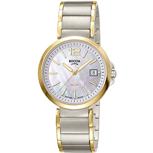 Boccia Damen Analog Quarz Uhr mit Titan Armband 3332-02 von Boccia