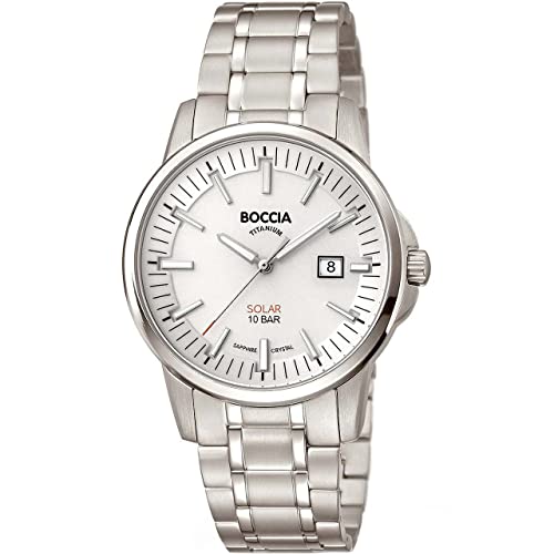Boccia Herren Analog Quarz Uhr mit Titan Armband 3643-03 von Boccia