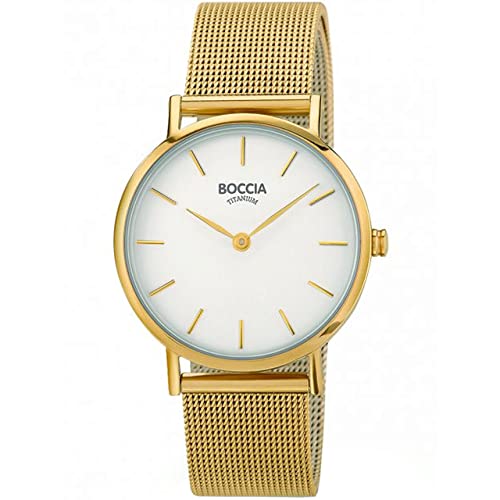 Boccia Damen Analog Quarz Uhr mit Edelstahl Armband 3281-06 von Boccia