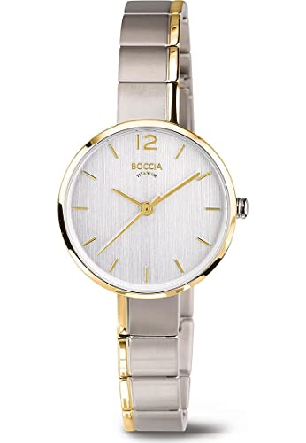 Boccia Damen Analog Quarz Uhr mit Titan Armband 3308-02 von Boccia