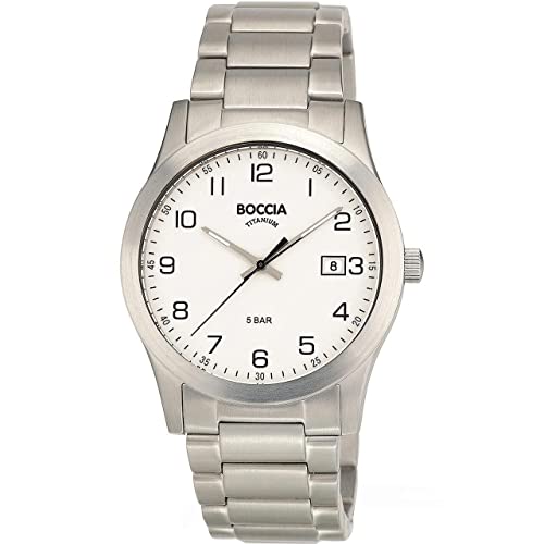 Boccia Herren Analog Quarz Uhr mit Titan Armband 3619-01 von Boccia