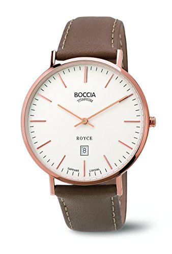 Boccia Herren-Armbanduhr Analog Quarz Leder 3589-04 von Boccia