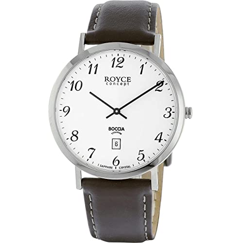 Boccia Herren Analog Quarz Uhr mit Leder Armband 3634-01 von Boccia