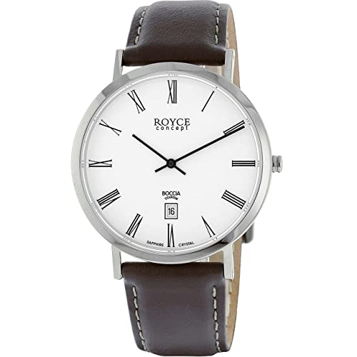 Boccia Herren Analog Quarz Uhr mit Leder Armband 3634-04 von Boccia