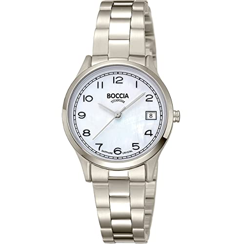 Boccia Damen Analog Quarz Uhr mit Titan Armband 3324-01 von Boccia