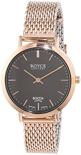 Boccia Damen Analog Quarz Uhr mit Edelstahl beschichtet Armband 3246-08 von Boccia