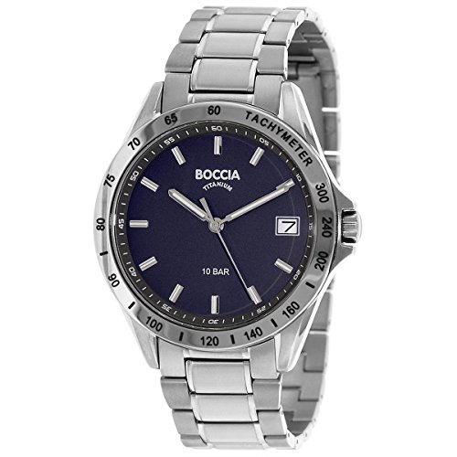 Boccia Herren Analog Quarz Uhr mit Titan Armband 3597-01 von Boccia