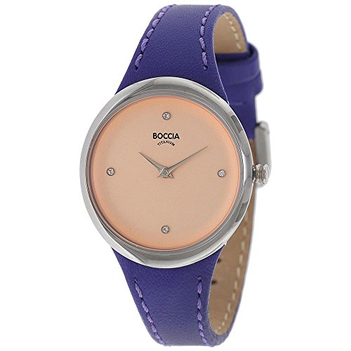 Boccia Damen Analog Quarz Uhr mit Leder Armband 3276-06 von Boccia