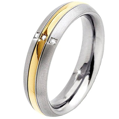 Boccia Unisex-Ring Titan Diamant (0.015 ct) transparent Brillantschliff Gr. 69 (22.0) - 0131-0469 von Boccia