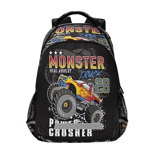 Boccsty Benutzerdefinierte Coole Monster Truck Kinder Rucksack für Jungen Mädchen Rucksäcke Vorschule Kleinkind BookBags Kindergarten Elemetary Schultaschen, mehrfarbig, Einheitsgröße von Boccsty