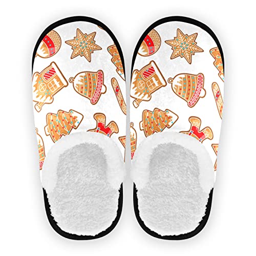 Frohe Weihnachten Lebkuchen-Spa-Hausschuhe Hausschuhe Memory-Schaum Hausschuhe Indoor Outdoor Home Schuhe M für Männer Frauen, multi, 37/40 EU von Boccsty