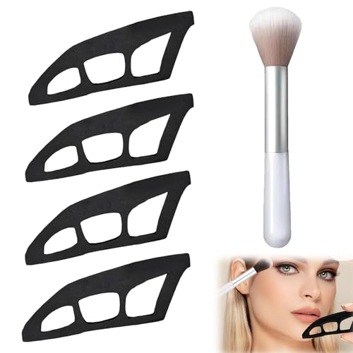 Lidschatten Schablone, 4PCS Smokey Eyes Schablone mit Bürste, Wiederverwendbar Lidschatten Schablone Augen, Schnelles Lidschatten Applikator, Makeup Tool for Makeup Lovers And Beginners, Quick Make-Up von Bocguy