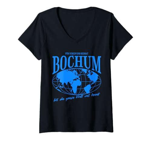 Damen Bochum Heimat Fußball Stolz T-Shirt mit V-Ausschnitt Damen Bochum Heimat Fußball Stolz T-Shirt mit V-Ausschnitt von Bochumer Fan Tradition Fans Geschenkidee