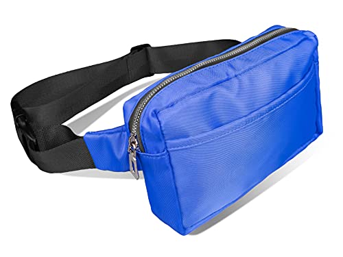 Bauchtasche Gürteltasche Hüfttasche Hip Bag 3 Fächer Verstellbarer Gurt Bauchtasche Damen Herren Wandern Joggen Laufen Radfahren Reisen Festival Party Mode (Blau) von Bock op Kölle