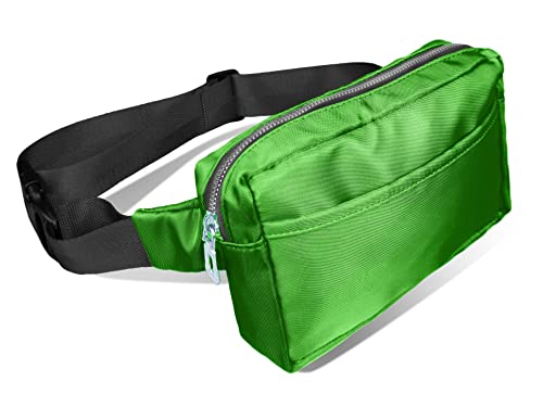 Bauchtasche Gürteltasche Hüfttasche Hip Bag 3 Fächer Verstellbarer Gurt Bauchtasche Damen Herren Wandern Joggen Laufen Radfahren Reisen Festival Party Mode (neon Grün) von Bock op Kölle