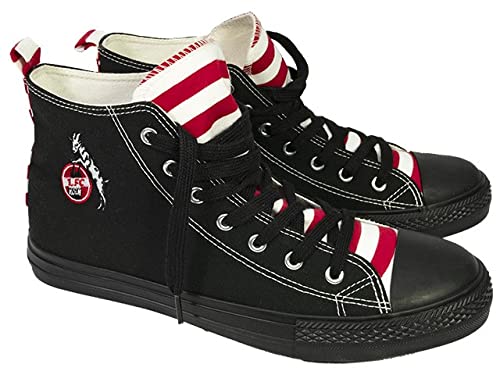 Bock op Kölle 1 FC Köln Leinenshuhe mit Ringel Schnürer Unisex Sneaker in Schwarz Logostick (Numeric_41) von Bock op Kölle