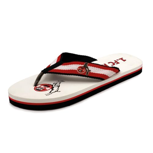 Bock op Kölle 1.FC Köln Flip Flops, Zehentrenner, versch. Größen (Weiß, EU Schuhgrößensystem, Erwachsene, Numerisch, M, 43) von Bock op Kölle