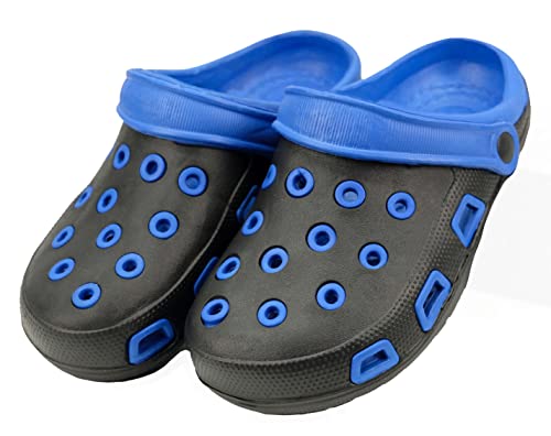 Bock op Kölle Clogs Herren Hausschuhe Gartenschuhe Arbeitsschuhe Pantolette Gr. 40-45 (schwarz-blau, Numeric_41) von Bock op Kölle