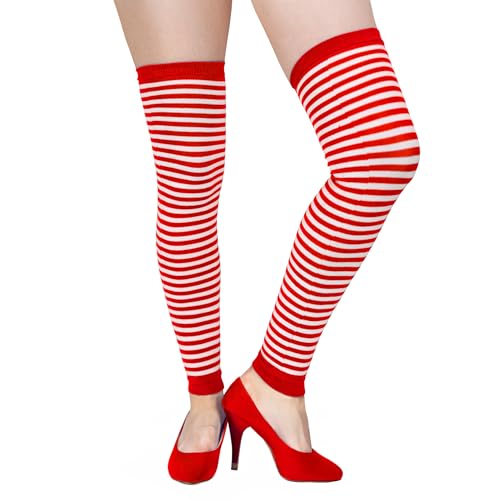 Bock op Kölle Kniestrümpfe, Overkneestrümpfe, Stulpen, Overkneestulpen in diversen Farben (rot-weiß OS) von Bock op Kölle