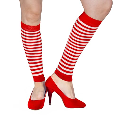 Bock op Kölle Kniestrümpfe, Overkneestrümpfe, Stulpen, Overkneestulpen in diversen Farben (rot-weiß S) von Bock op Kölle