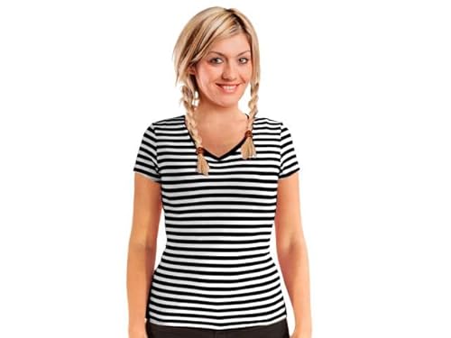 Bock op Kölle Ringelshirt Lang-Kurzarm Größe XS bis 4XL, 95% BW Stretch, Karneval, Fasching (DE/NL/SE/PL, Alphanumerisch, XXL, Regular, Regular, Schwarz-weiß-v Kurzarm) von Bock op Kölle