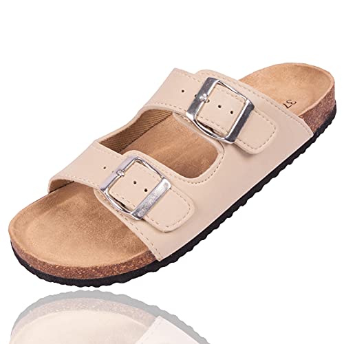 Bock op Kölle Schuhe Schöne Damen Pantoletten Blumen oder Pastell, praktische Arbeitsschuhe, Hausschuhe (Sand (beige), Numeric_37) von Bock op Kölle