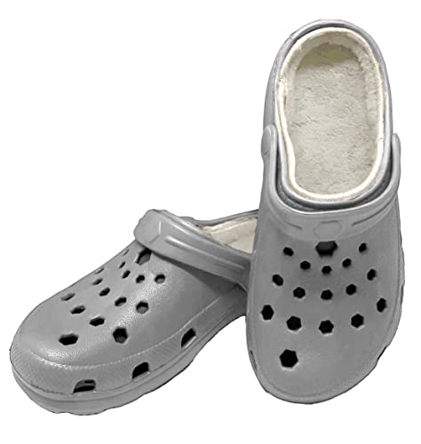Bock op Kölle Sprint Sport Clogs Warmfutter Hausschuhe Herren, Damen, Kinder in Größe 30-48 (Hellgrau, Numeric_37) von Bock op Kölle