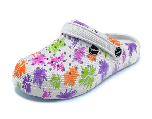 Bock op Kölle Sprint Sport Damen Clogs Gartenschuhe Pantoletten atmungsaktiv (Farbklecks, eu_Footwear_Size_System, Adult, Numeric, medium, Numeric_37) von Bock op Kölle