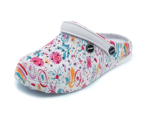 Bock op Kölle Sprint Sport Damen Clogs Gartenschuhe Pantoletten atmungsaktiv (Regenbogen, eu_Footwear_Size_System, Adult, Numeric, medium, Numeric_41) von Bock op Kölle