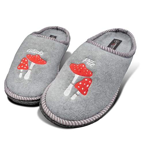 Bock op Kölle Sprint Sport Damen Pantoffel Glückspilz Hausschuhe rutschfeste Slippers (37, numeric_37) von Bock op Kölle