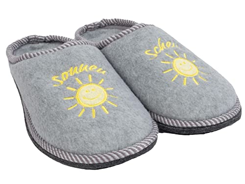 Bock op Kölle Sprint Sport Damen Pantoffel Sonnenschein Hausschuhe rutschfester Slipper, Schluffen (40, numeric_40) von Bock op Kölle