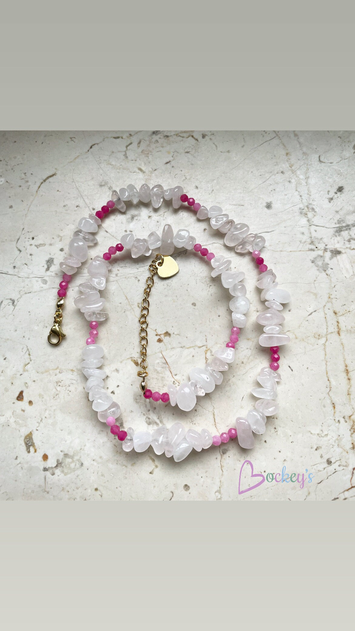 Halskette Aus Rosenquarz Natursteinkristall Elegante Geschenk Für Sie Mama Oma Muttertag Geburtstagsgeschenk von BockeysShop