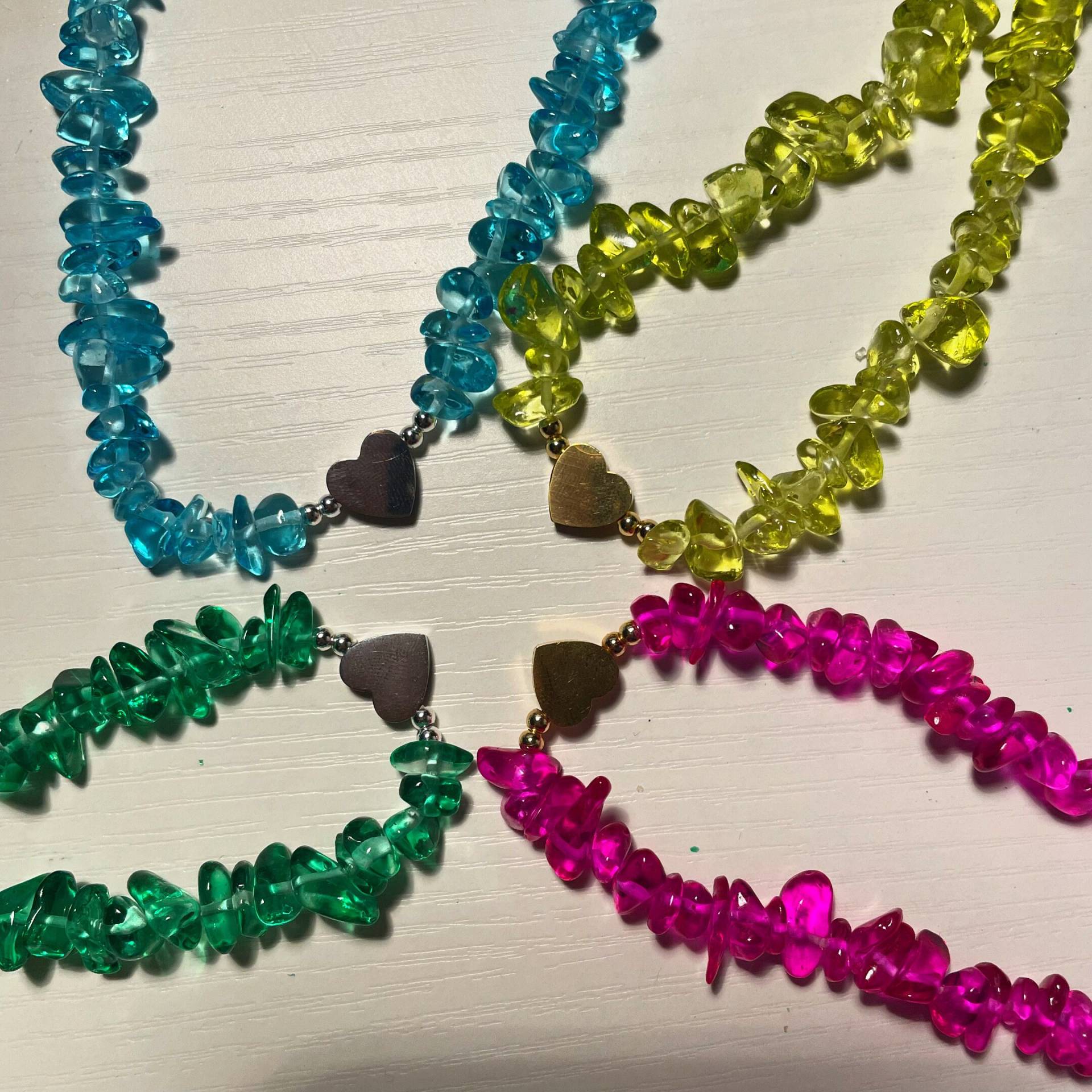 Sommer Halskette Strand Statement Kette Glas Chipstone Schmuck Glasschmuck Bunte Geschenk Für Sie Geburtstagsgeschenk von BockeysShop