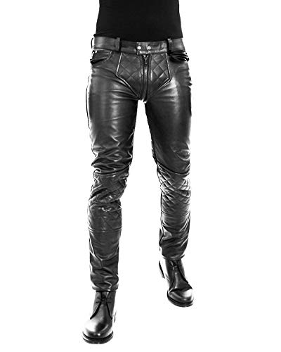 Bockle® 1 Gay-Zip Lederhose mit durchgehendem Reißverschluss Zip, Size: 31W / 32L von Bockle
