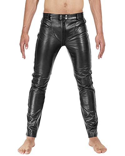 Bockle® 3 Gay-Zip Lederhose Herren Lederhose mit durchgehendem Reißverschluss Zip, Size: 36W / 36L von Bockle