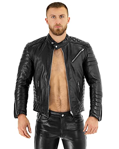 Bockle® Lederjacke Straight Zip Herren Lederjacke, Size: XXL von Bockle