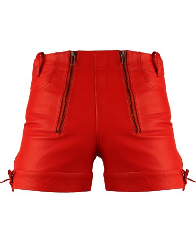 Bockle Kurze Zimmermann Lederhose Leder Short Red Pants, Size: W33/L32 von Bockle
