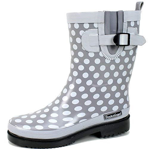 Bockstiegel Damen Gummistiefel Dorin Regenstiefel Punkte, Farbe:grau, Größe:38 EU von Bockstiegel