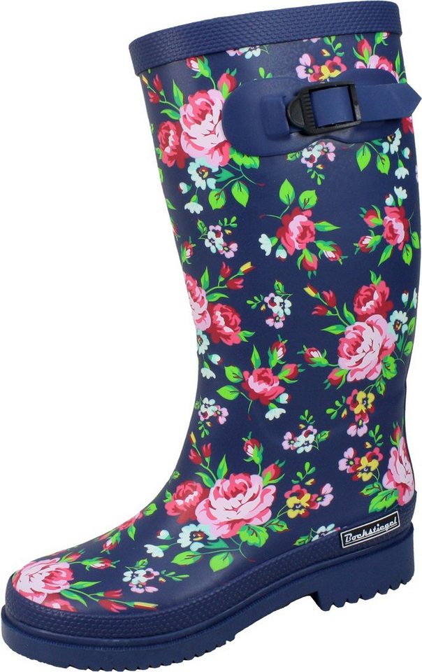 Bockstiegel Damen Regenstiefel Julia dk-blau/multi Gummistiefel von Bockstiegel