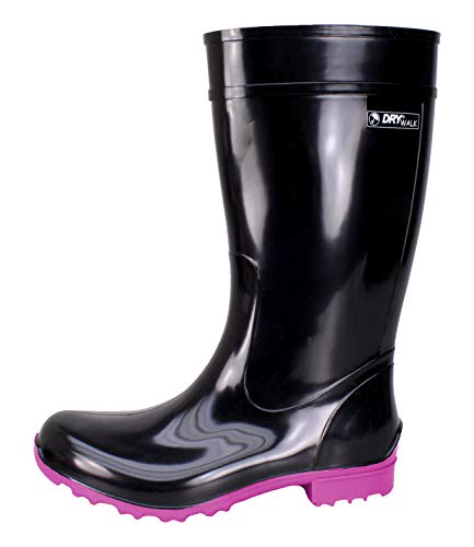 Bockstiegel Gummistiefel in Übergrößen Hellgrün/Dunkelblau Luisa große Damenschuhe, Schwarz/Fuchsia, 39 EU von Bockstiegel