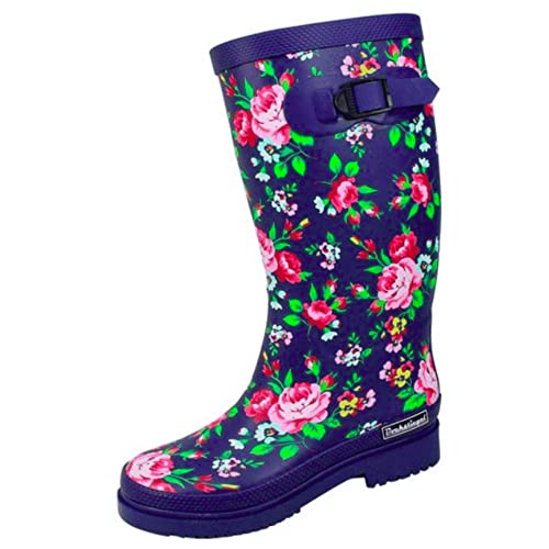 Bockstiegel Julia - Modischer Damen-Gummistiefel, Farbe: dk-Blau/Multi, Größe: 37 von Bockstiegel