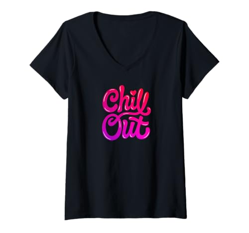 Damen Chill Out T-Shirt mit V-Ausschnitt von BocuDesign