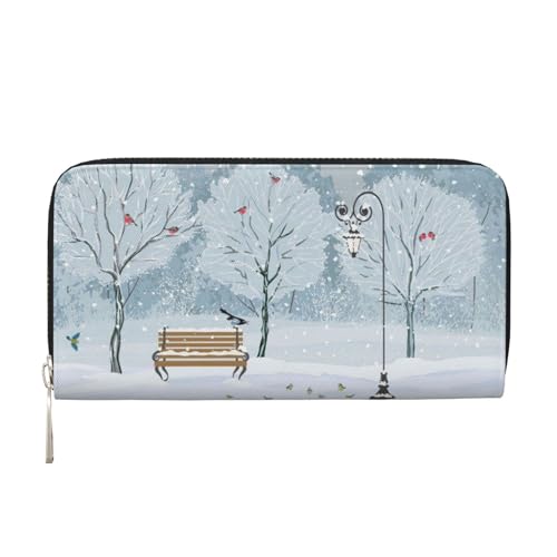 Bocvgbbrd Birds in The Park On A Snowy Day Herren Ledergeldbörsen Herren Geldbörsen Herren Geldbörsen UK Kartenhalter Dokumentenbörsen Damengeldbörsen Ledergeldbörsen Geldbörse, Schwarz , von Bocvgbbrd