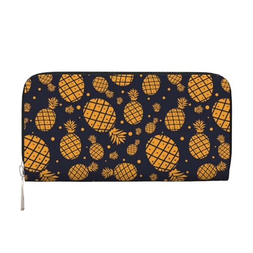 Bocvgbbrd Golden Pineapple Herren Leder Geldbörsen Herren Geldbörsen Herren Geldbörsen UK Kartenhalter Dokumentenbörsen Damengeldbörsen Ledergeldbörsen Geldbörse, Schwarz , Einheitsgröße, Modern von Bocvgbbrd