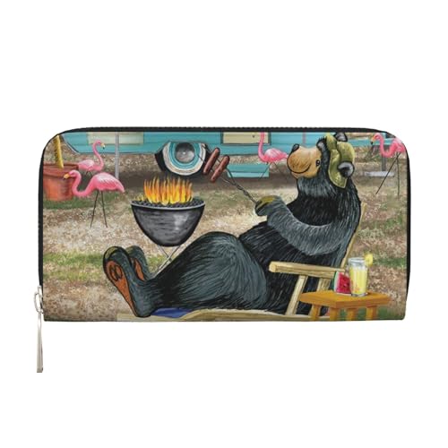 Bocvgbbrd Happy Camper Herren Leder Geldbörsen Herren Geldbörsen Herren Geldbörsen UK Kartenhalter Dokumentengeldbörsen Damengeldbörsen Ledergeldbörsen Portemonnaie, Schwarz , Einheitsgröße, Modern von Bocvgbbrd