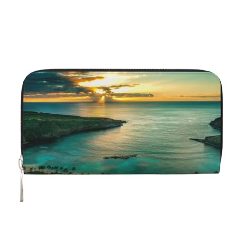 Bocvgbbrd Hawaiian Seaside Sunset Herren Leder Geldbörsen Herren Geldbörsen Herren Geldbörsen UK Kartenhalter Dokumentenbörsen Damengeldbörsen Ledergeldbörsen Geldbörse, Schwarz , Einheitsgröße, von Bocvgbbrd